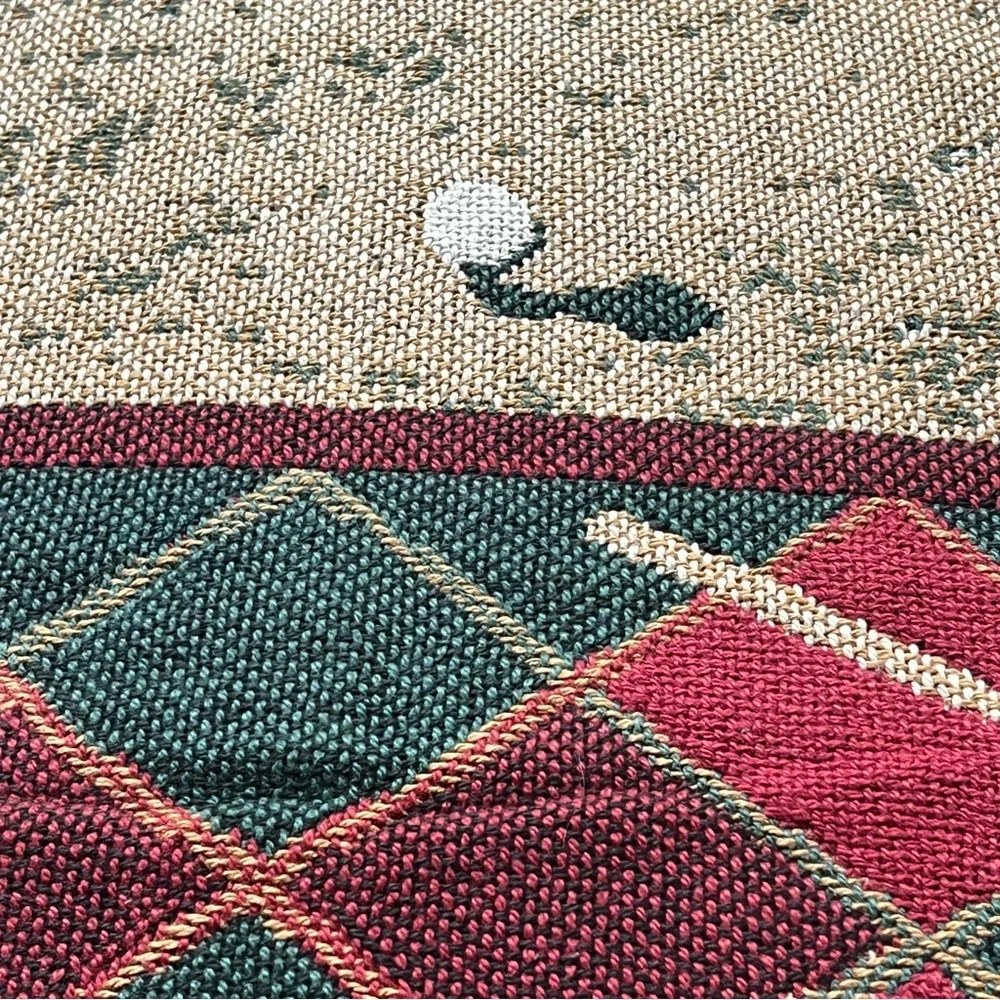 Goodwin Weavers 100% Cotton Golf Tapestry Throw Blanket Afghan Vintage USA